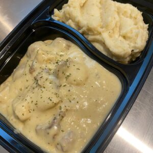 Huisgemaakte videe met puree