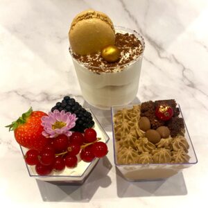 Feestdagen Trio van mini desserts