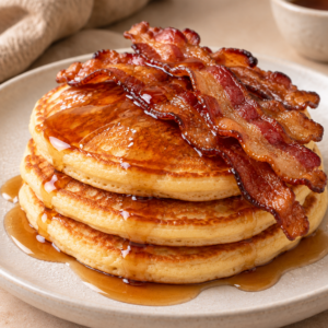 Loaded pancakes - crispy bacon en ahornsiroop