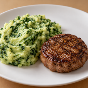 KIDS 2. HAMBURGER MET SPINAZIEPUREE